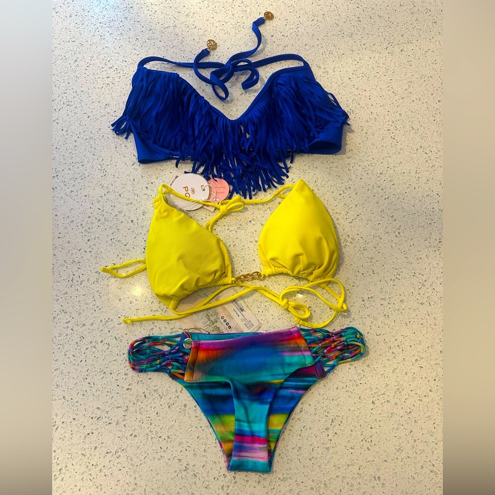 Luli Fama & PQ Swim Bikini Bundle – Mix & Match 💙💛 L/XL top; M Bottom